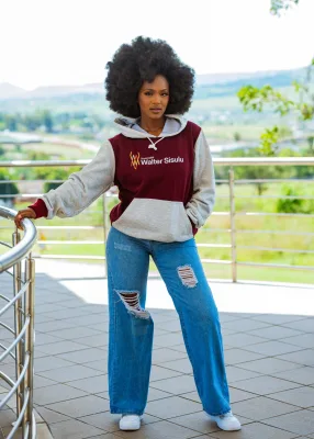 Grey and Burgundy Hoody