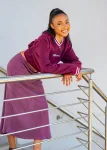 Burgundy Sweat Top - With Stripes